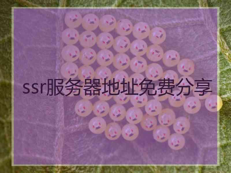 ssr服务器地址免费分享